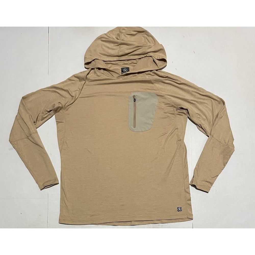 Backcountry Destination Lightweight Hooded Performance Shirt Mens Size Large Tan